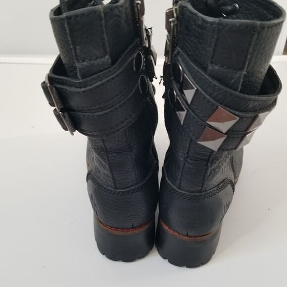 KLR Blake Black Leather Studded Moto Boot size 6 - Picture 2 of 11